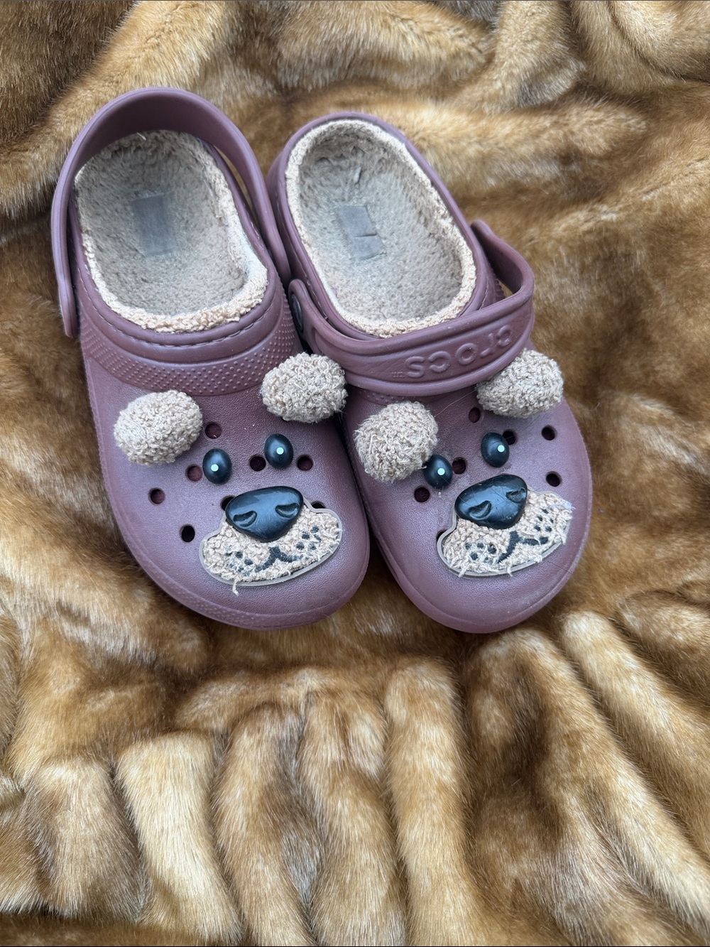 Kids Cozy Bear Clog - Mauve/Purple